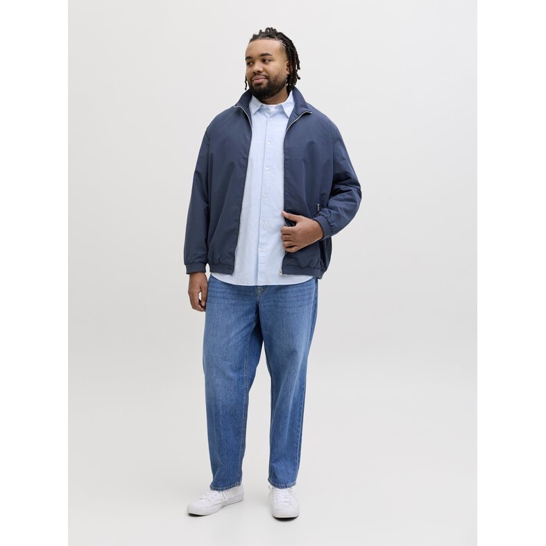 Jack & Jones Jack & Jones Men's Plus Size Bomber Jacket JJERUSH Summer Jacket Solid Dark Blue