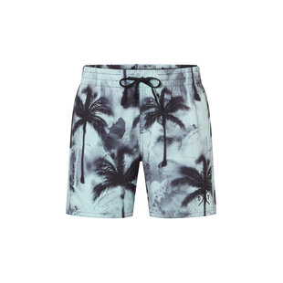 WATTS Heren Zwemshort RAINBOW Palm Print Lichtblauw
