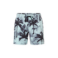 WATTS WATTS Men's Swim Short RAINBOW Palm Print Light Blue
