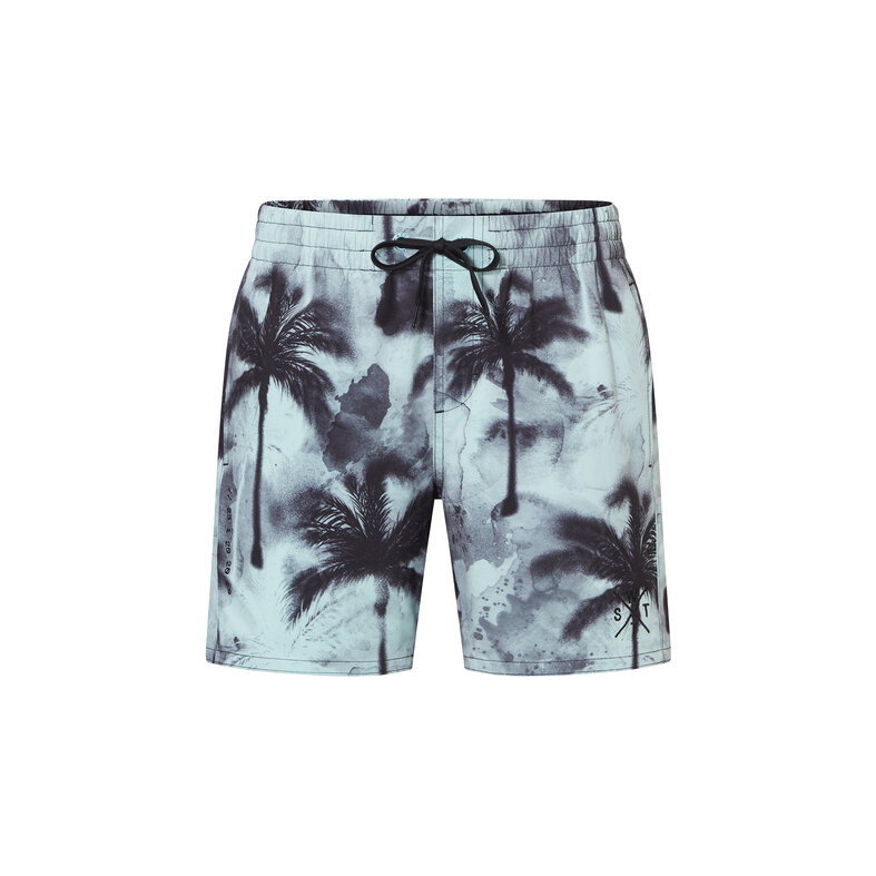WATTS WATTS Heren Zwemshort RAINBOW Palm Print Lichtblauw