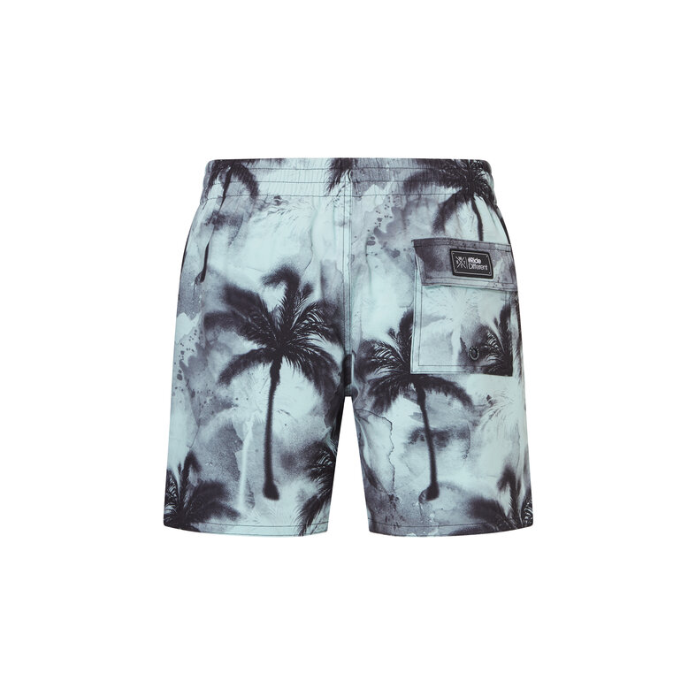 WATTS WATTS Heren Zwemshort RAINBOW Palm Print Lichtblauw