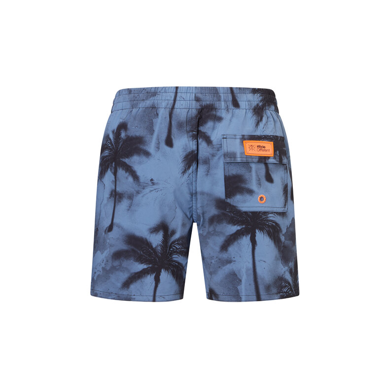 WATTS WATTS Heren Zwemshort RAINBOW Palm Print Blauwgrijs