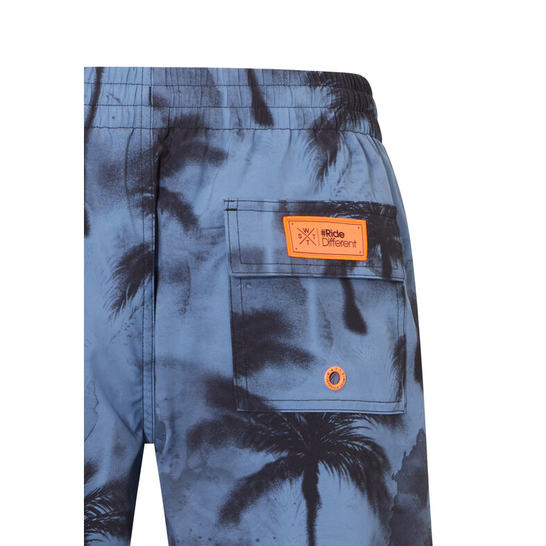 WATTS WATTS Heren Zwemshort RAINBOW Palm Print Blauwgrijs