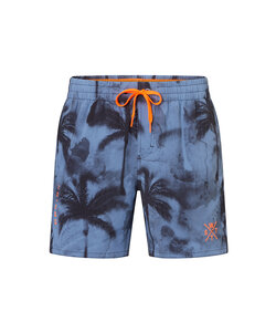 WATTS Heren Zwemshort RAINBOW Palm Print Blauwgrijs