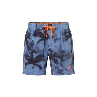 WATTS Heren Zwemshort RAINBOW Palm Print Blauwgrijs