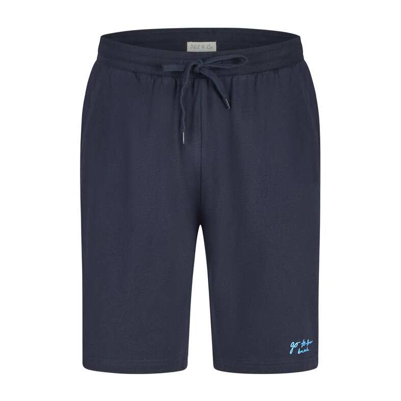 Phil & Co Phil & Co Heren Korte Pyjamabroeken 2-Pack Donkerblauw/Grijs Gestreept