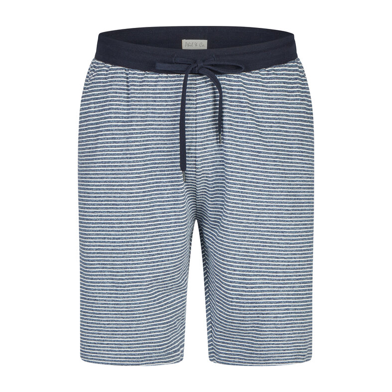 Phil & Co Phil & Co Heren Korte Pyjamabroeken 2-Pack Donkerblauw/Grijs Gestreept