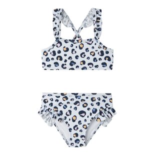 Name It Meisjes Bikini Set NMFZANIMAL Wit/Multicolor Dierenprint