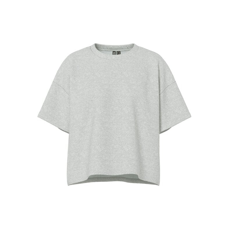 PIECES Pieces Ladies T-shirt PCCHILLI Sweatshirt Round Neck Plain Gray