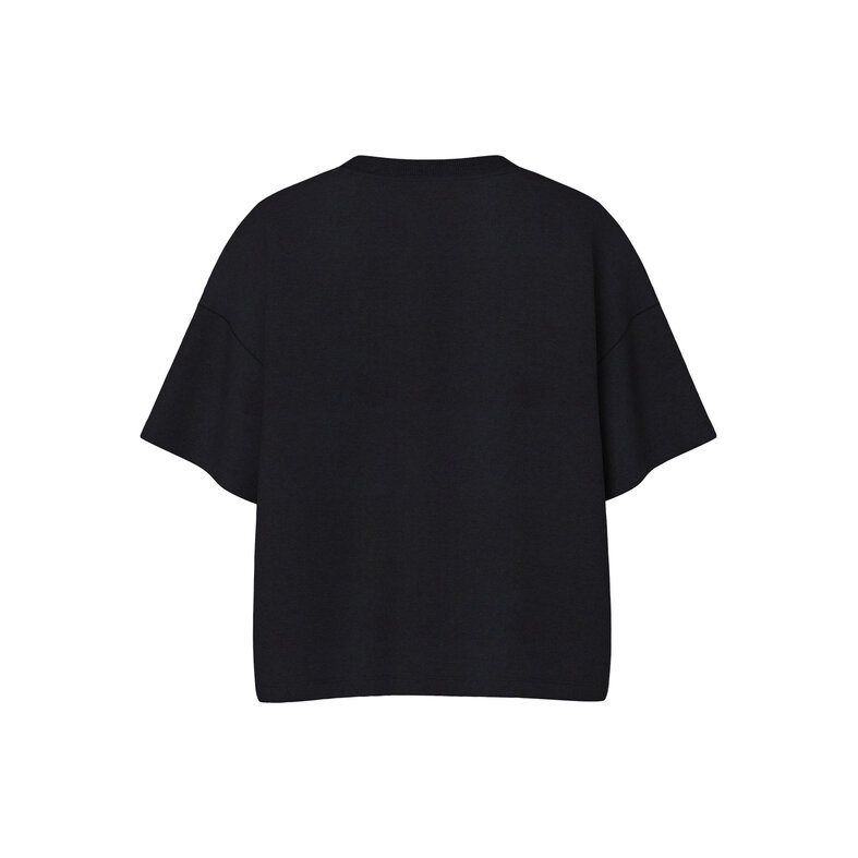 PIECES Pieces Ladies T-shirt PCCHILLI Sweatshirt Round Neck Plain Black