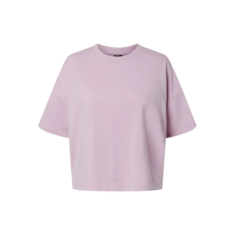 PIECES Pieces Dames T-shirt PCCHILLI Sweatshirt Ronde Hals Effen Lila Paars