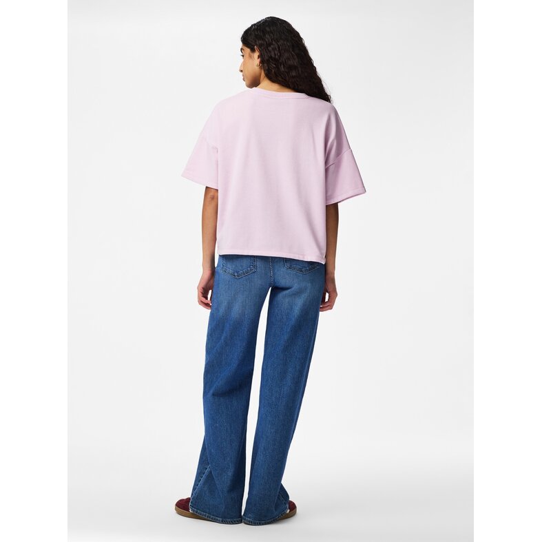 PIECES Pieces Dames T-shirt PCCHILLI Sweatshirt Ronde Hals Effen Lila Paars