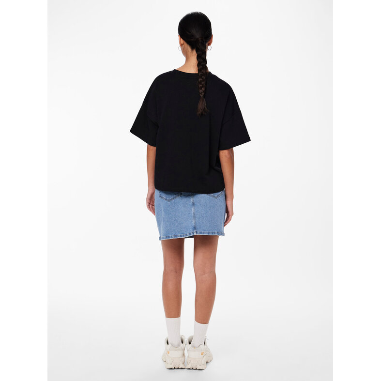 PIECES Pieces Ladies T-shirt PCCHILLI Sweatshirt Round Neck Plain Black
