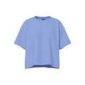 PIECES Pieces Ladies T-shirt PCCHILLI Sweatshirt Round Neck Solid Blue