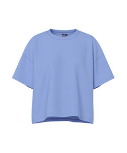 Pieces Ladies T-shirt PCCHILLI Sweatshirt Round Neck Solid Blue