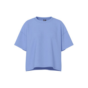 Pieces Ladies T-shirt PCCHILLI Sweatshirt Round Neck Solid Blue