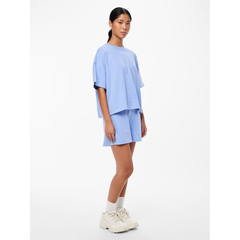 PIECES Pieces Dames T-shirt PCCHILLI Sweatshirt Ronde Hals Effen Blauw