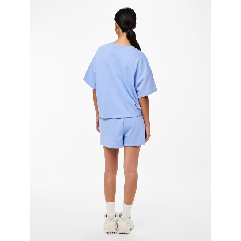 PIECES Pieces Dames T-shirt PCCHILLI Sweatshirt Ronde Hals Effen Blauw