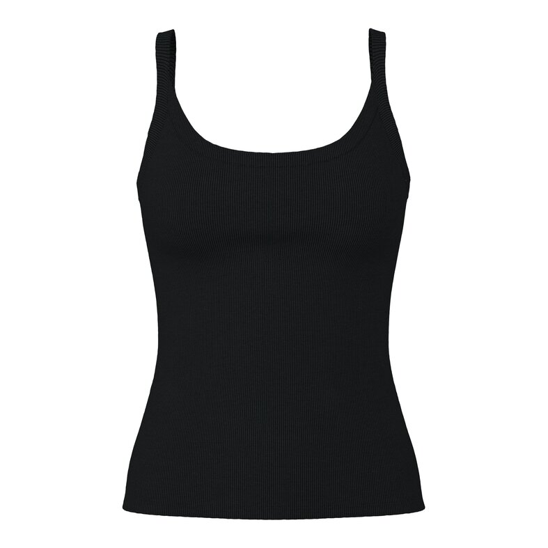 PIECES Pieces Ladies Shirt PCMAY Top With Straps Plain Black
