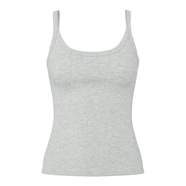 PIECES Pieces Ladies Shirt PCMAY Top With Straps Plain Gray