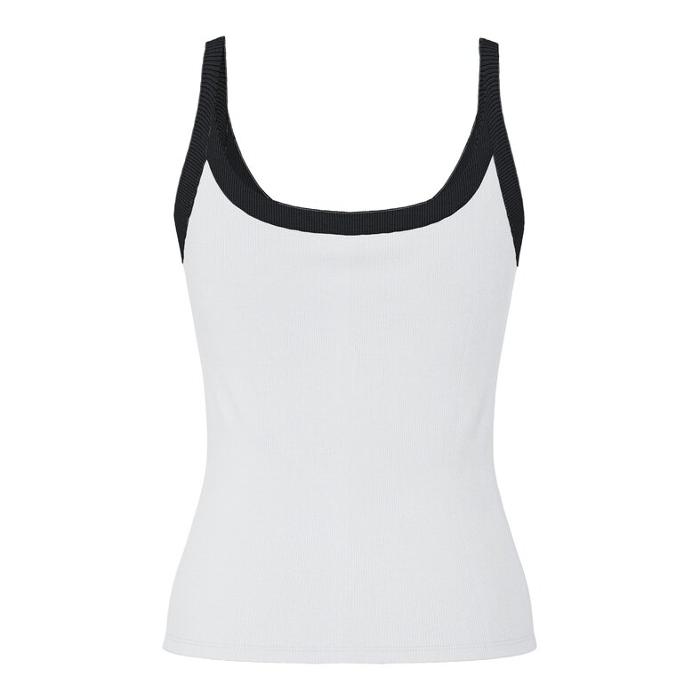 PIECES Pieces Ladies Shirt PCMAY Top With Straps Solid White/Black