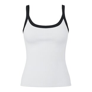 Pieces Ladies Shirt PCMAY Top With Straps Solid White/Black