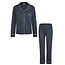By Louise By Louise Ladies Pyjama Set Long Modal With Button Closure Dark Blue