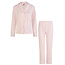By Louise By Louise Dames Pyjama Set Lang Modal Met Knoopsluiting Roze