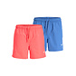 Jack & Jones Jack & Jones Men's Swim Shorts JPSTMAUI TROPIC 2-Pack Solid Hot Coral/Blue