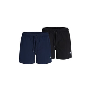 Jack & Jones Men's Swim Shorts JPSTMAUI TROPIC 2-Pack Solid Black/Dark Blue
