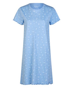 By Louise Ladies Long Nightshirt Short Sleeves Blue