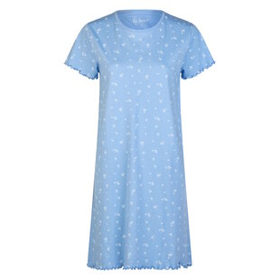 By Louise Ladies Long Nightshirt Short Sleeves Blue