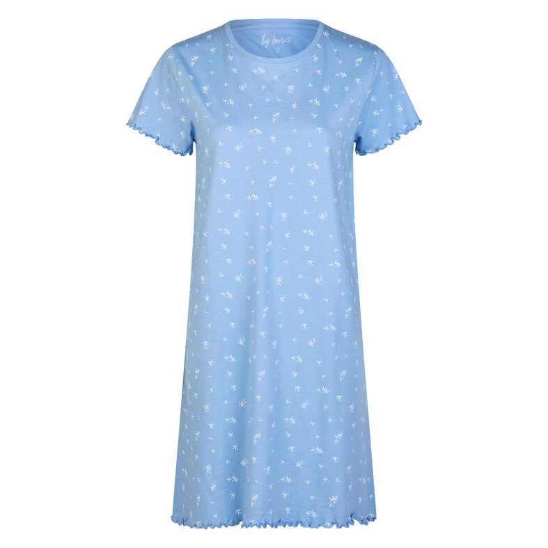 By Louise By Louise Ladies Long Nightshirt Short Sleeves Blue