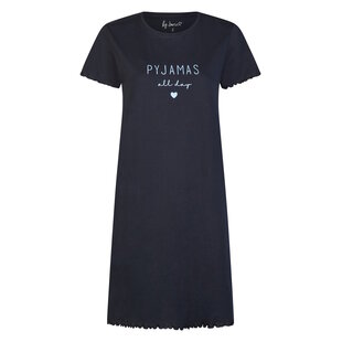 By Louise Ladies Long Nightshirt Short Sleeves Dark Blue