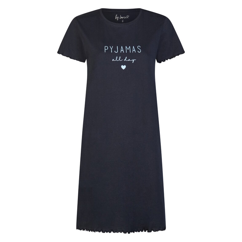 By Louise By Louise Ladies Long Nightshirt Short Sleeves Dark Blue