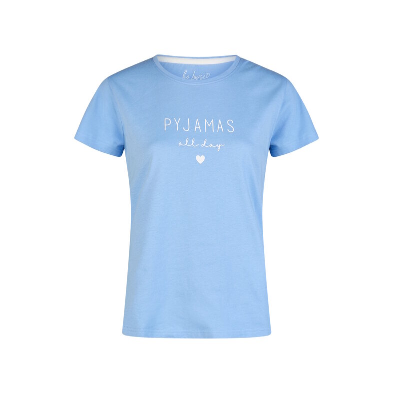 By Louise By Louise Ladies Short Pajama Set Shortama Set Light Blue/White Floral