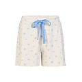 By Louise By Louise Dames Korte Pyjama Set Shortama Lichtblauw/Wit Gebloemd
