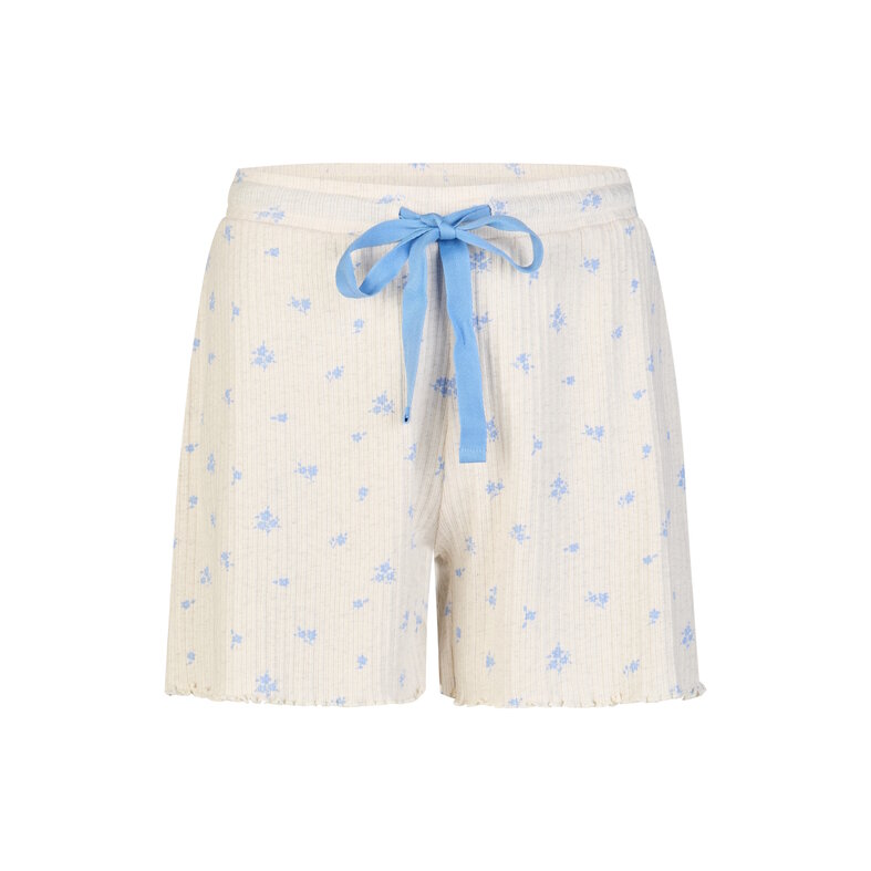 By Louise By Louise Ladies Short Pajama Set Shortama Set Light Blue/White Floral