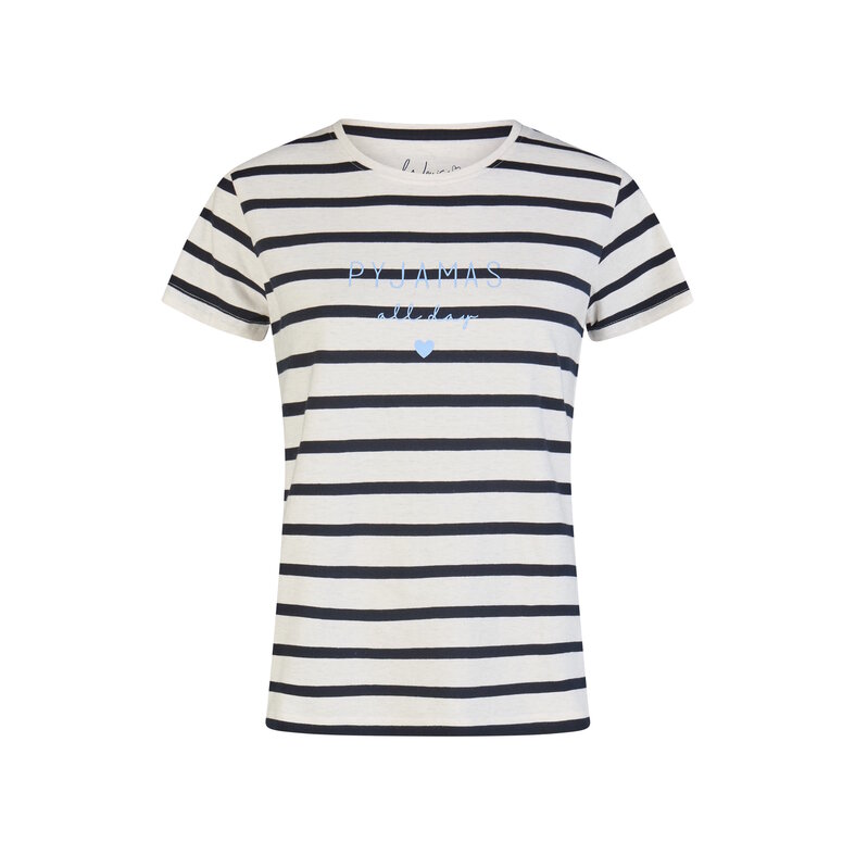 By Louise By Louise Ladies Short Pajama Set Shortama White/Dark Blue Striped