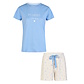By Louise By Louise Ladies Short Pajama Set Shortama Set Light Blue/White Floral