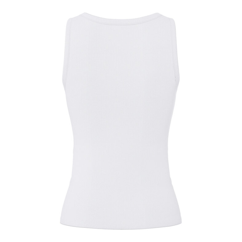 PIECES PIECES Ladies Tanktop Rib PCMAY Round Neck Solid White