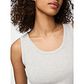 PIECES PIECES Dames Tanktop Rib PCMAY Ronde Hals Effen Grijs