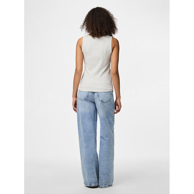 PIECES PIECES Ladies Tanktop Rib PCMAY Round Neck Solid Gray