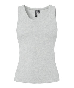 PIECES Ladies Tanktop Rib PCMAY Round Neck Solid Gray
