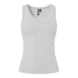 PIECES Ladies Tanktop Rib PCMAY Round Neck Solid Gray