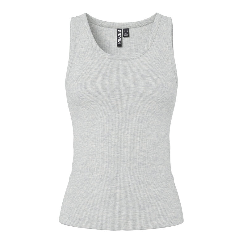 PIECES PIECES Ladies Tanktop Rib PCMAY Round Neck Solid Gray