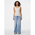 PIECES PIECES Dames Tanktop Rib PCMAY Ronde Hals Effen Grijs
