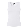 PIECES PIECES Dames Tanktop Rib PCMAY Ronde Hals Effen Wit