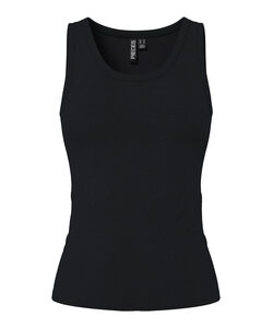 PIECES Ladies Tanktop Rib PCMAY Round Neck Solid Black