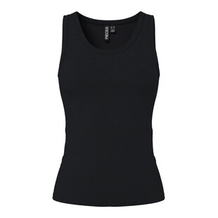PIECES Dames Tanktop Rib PCMAY Ronde Hals Effen Zwart